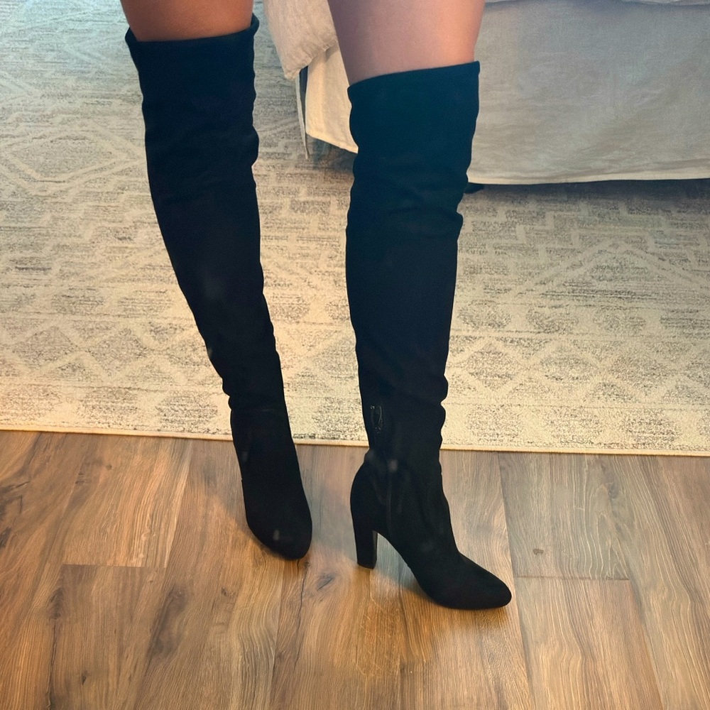 Black knee high boots